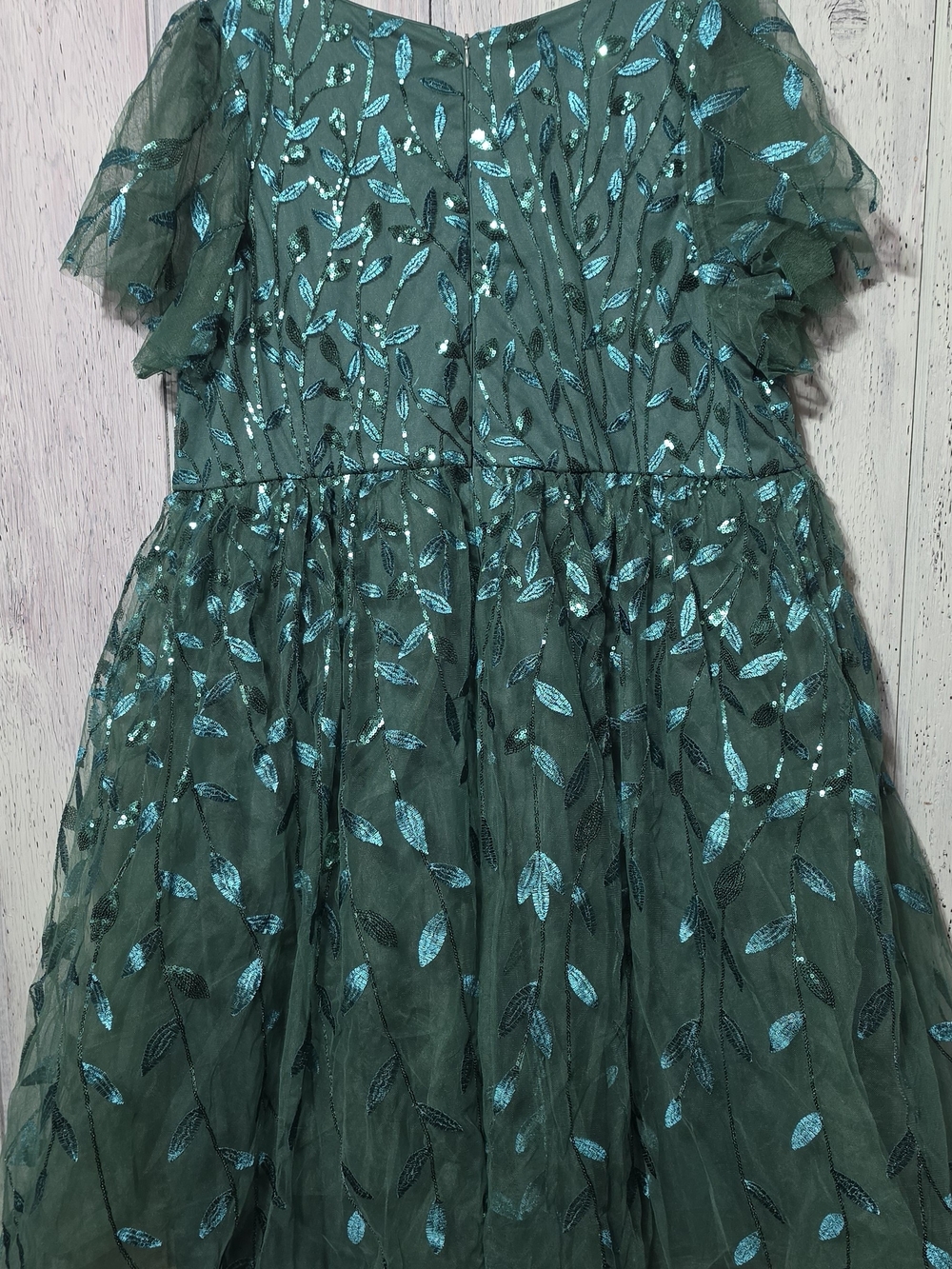 Plus Size Sparkly A-line Midi Tulle Dress - Picture 5 of 6